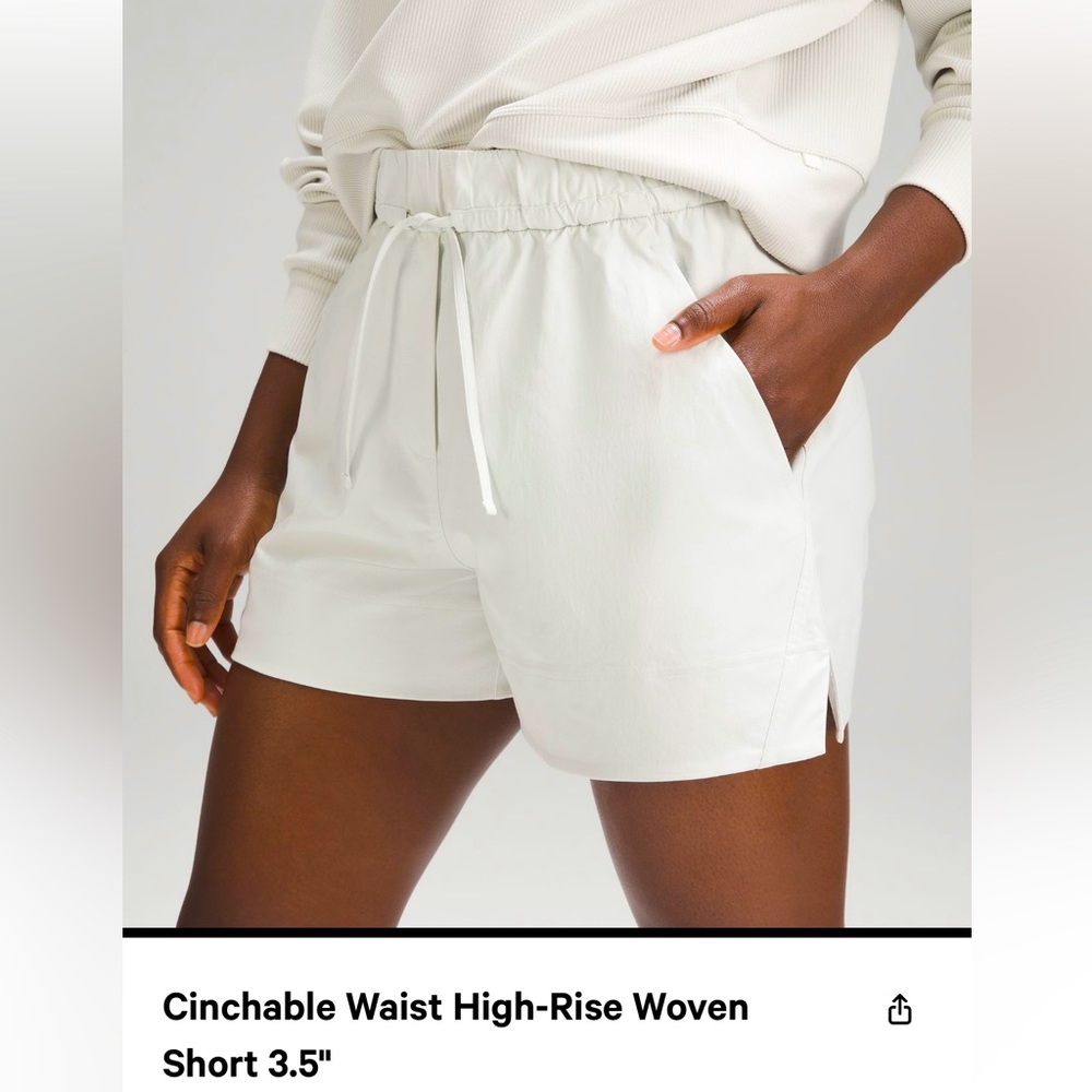 Lululemon Cinchable Waist High Rise Woven Short 3.5” size XS